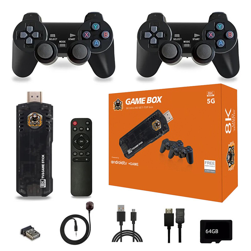 Игровая приставка Game Box 8K 8X M98 Smart TV Stick 64GB геймстик + 10000 ігор Б3367-14 - фото 1 - id-p2189678215