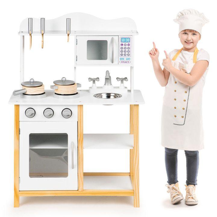 Детская деревянная игровая кухня Ecotoys TK040A White для детей Б0574--15 - фото 4 - id-p2189679734