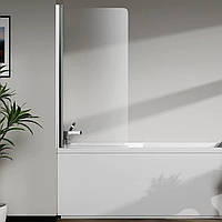 Скляна шторка для ванни AVKO Glass RDY21 60х140 см Chrome перегородка для ванної
