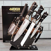 Набор кухонных ножей на подставке Benson BN-416 9 предметов для кухни Б2505-14