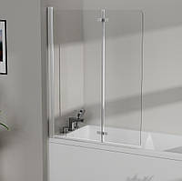 Стеклянная шторка для ванны AVKO Glass RDW02-J2 60+40x140 Silver Б5241-14