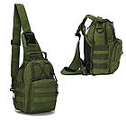 Рюкзак сумка тактична B14, військова через плече Oxford 600D, 26х19х10 див. Олива, фото 5