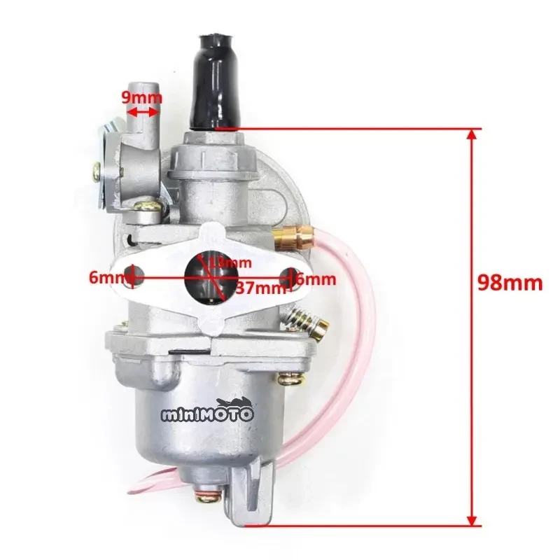Карбюратор минимото, детский квадроцикл мотоцикл, покет байк, pocket bike (с топливным краном, фильтром) 50 2Т - фото 4 - id-p444292283