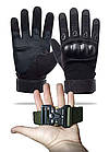 Тактичний набір 2в1: Ремінь з металевою пряжкою, Олива 140 см + Тактичні рукавички, Закриті Чорний М, фото 2