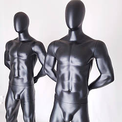 Манекен чоловічий чорний матовий в повний зріст для магазину одягу