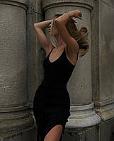Плаття жіноче чорне, тканина рубчик Туреччина