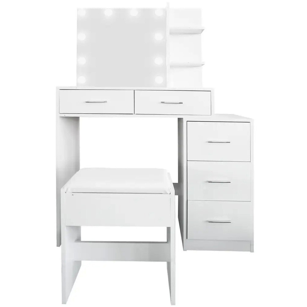 Туалетный столик с зеркалом и подсветкой + табурет AVKO ADT17 White ...