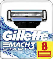 Змінні картриджі для гоління (леза касети) Gillette Mach Start 3 8 шт Б3717