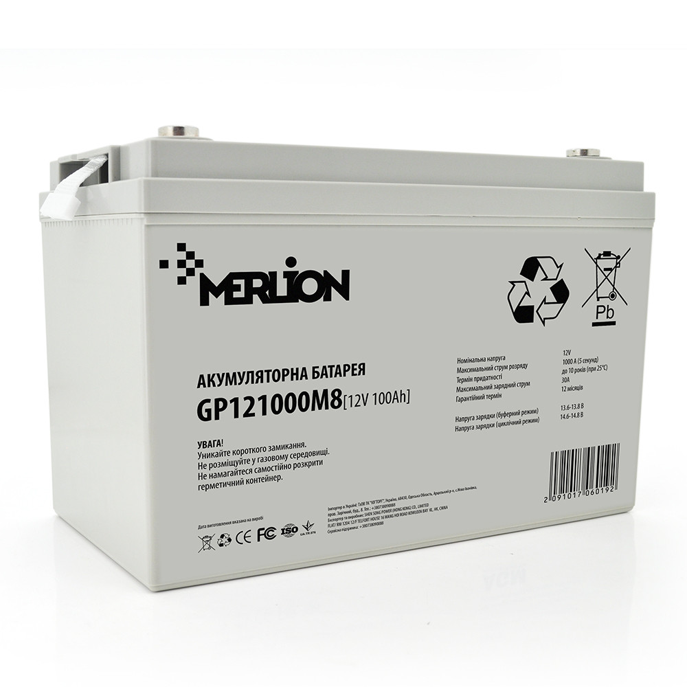 Акумуляторна батарея AGM Merlion GP121000M8 12V 100Ah, фото 1