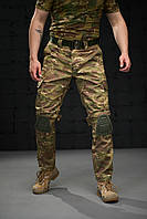 Армейские мультикам штаны камуфляжные с наколенниками осень-весна,Полевые военные брюки камуфляжные креп niki