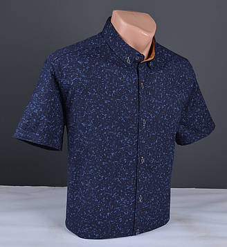 Чоловіча сорочка з коротким рукавом G-port синя Туреччина 5089