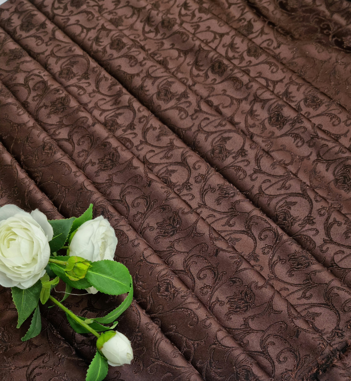 Готовий комплект штор Жаккард "Барвінок", Шоколад