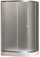 Душевая кабина ассиметричная 120x80х195см на низком поддоне левая матовое закаленное стекло