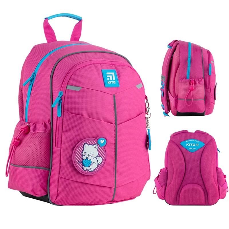 Рюкзак шкільний Kite Kitten & Clew на зріст 115-130 см, 36x25x12 см Рожевий (K24-771S-2)