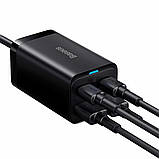 Мережевий зарядний пристрій Baseus GaN3 Pro Desktop Fast Charger 2C+2U 65W (Cable Type-C to Type-C, Power Delivery, фото 4