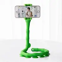 Гибкий держатель для телефона с присосками универсальный Cute Worm Lazy Holder Цвет салатовый sh