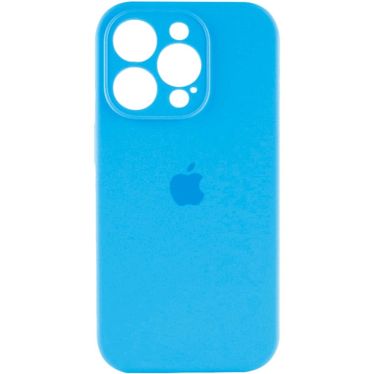 Чехол для iPhone 15 Pro Max Silicone Full Case AA Camera Protect, Light Blue, Soft Touch, Защита 360°, фото 1