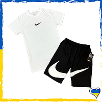 Комплект шорты Nike Big Swoosh + футболка Nike белая. S M L XL XXL