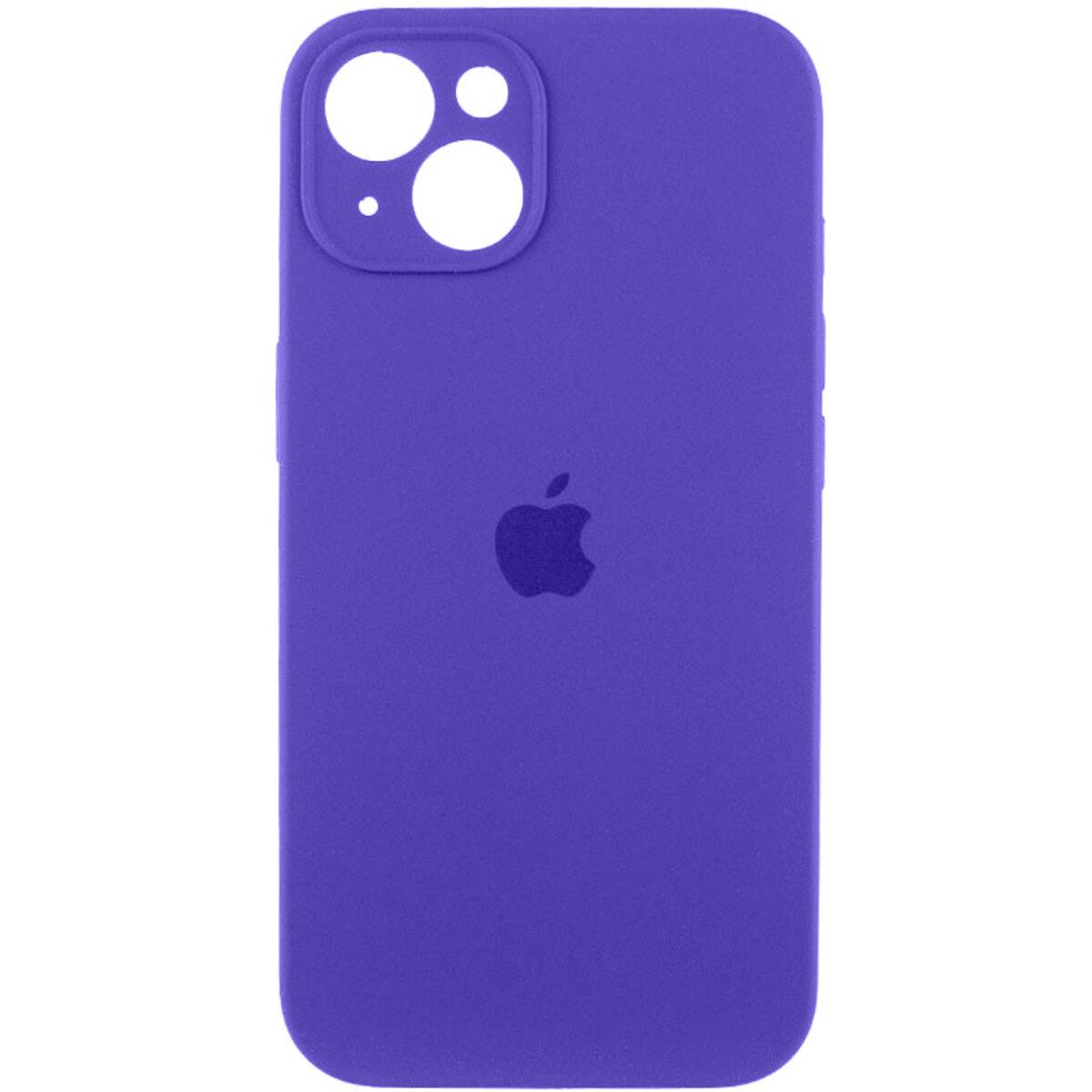 Чохол для iPhone 14 Silicone Full Case AA Camera Protect, Темно-фіолетовий, м'який на дотик, захист камери, фото 1