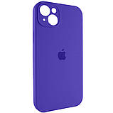 Чохол для iPhone 14 Silicone Full Case AA Camera Protect, Темно-фіолетовий, м'який на дотик, захист камери, фото 2