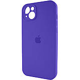 Чохол для iPhone 14 Silicone Full Case AA Camera Protect, Темно-фіолетовий, м'який на дотик, захист камери, фото 3