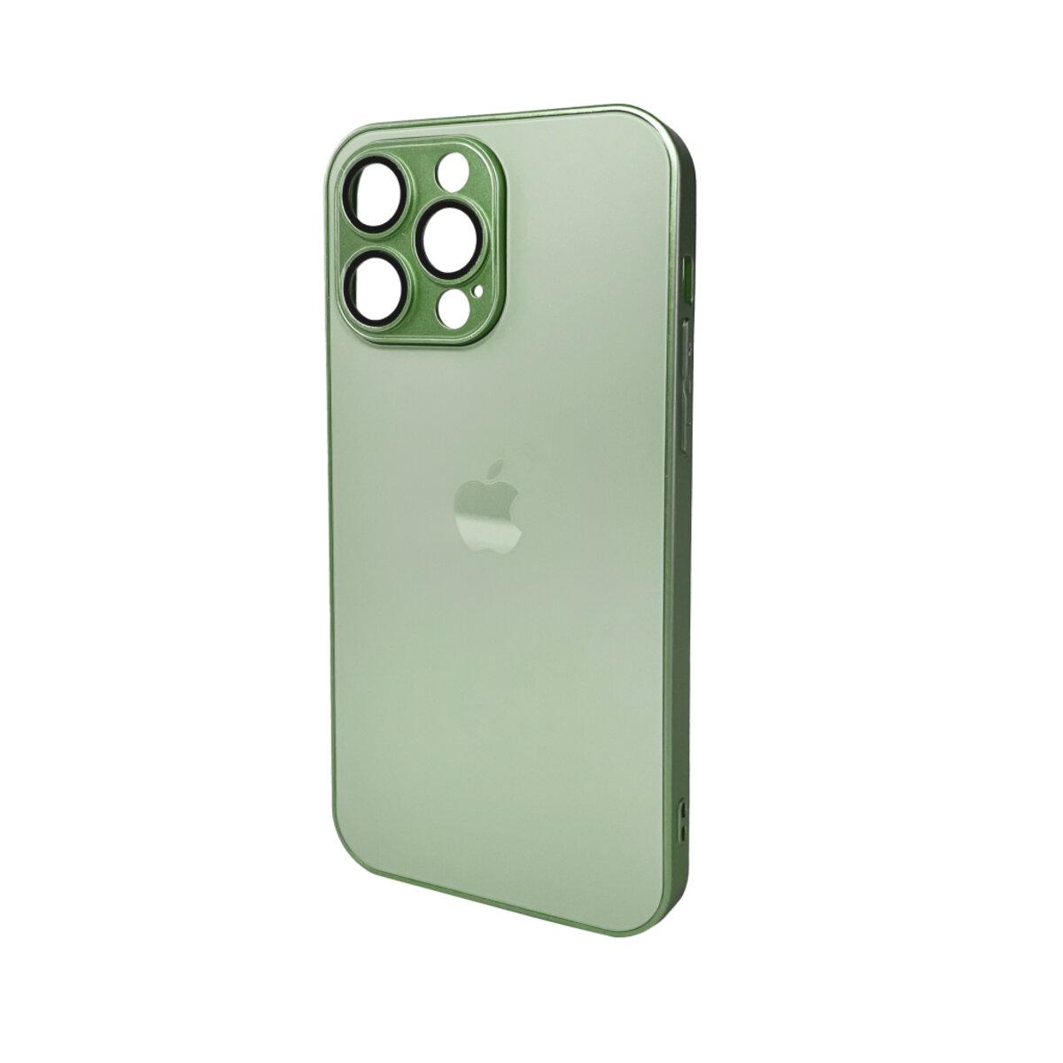 Чохол для смартфона AG Glass Matt Frame Color Logo for Apple iPhone 14 Pro Max Light Green, преміальні матеріали, захист камери, фото 1