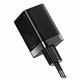 Мережевий зарядний пристрій Baseus Super Si Pro Quick Charger C+U 30W EU Black, швидка зарядка Power Delivery 3.0, фото 2