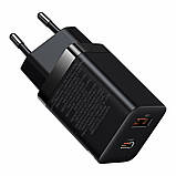 Мережевий зарядний пристрій Baseus Super Si Pro Quick Charger C+U 30W EU Black, швидка зарядка Power Delivery 3.0, фото 3