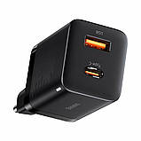 Мережевий зарядний пристрій Baseus Super Si Pro Quick Charger C+U 30W EU Black, швидка зарядка Power Delivery 3.0, фото 4
