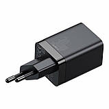 Мережевий зарядний пристрій Baseus Super Si Pro Quick Charger C+U 30W EU Black, швидка зарядка Power Delivery 3.0, фото 5