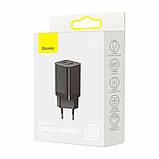 Мережевий зарядний пристрій Baseus Super Si Pro Quick Charger C+U 30W EU Black, швидка зарядка Power Delivery 3.0, фото 8