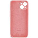 Чохол для iPhone 13 Silicone Full Case Camera Protect, Рожевий, м'який на дотик, захист камери, фото 2