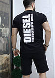 Чоловічий костюм шорти та футболка Diesel CK7904 чорний, фото 2