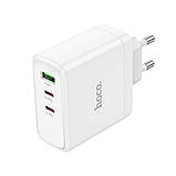 Мережевий зарядний пристрій HOCO N30 Glory PD65W three-port(2C1A) fast charger White, 65W, GaN, три порти, фото 5
