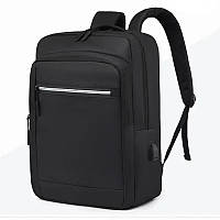 Чоловічий рюкзак повсякденний для Ноутбука Geerdun міський непромокальний нейлоновий чорний USB порт