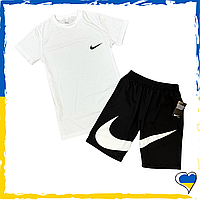 Комплект шорты Nike Big Swoosh + футболка Nike белая. S M L XL XXL