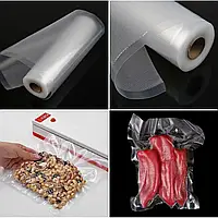 Пакеты для вакууматора в рулонах 5м х 25см, 1 рулон / Вакуумные рулонные пакеты для хранения пищи