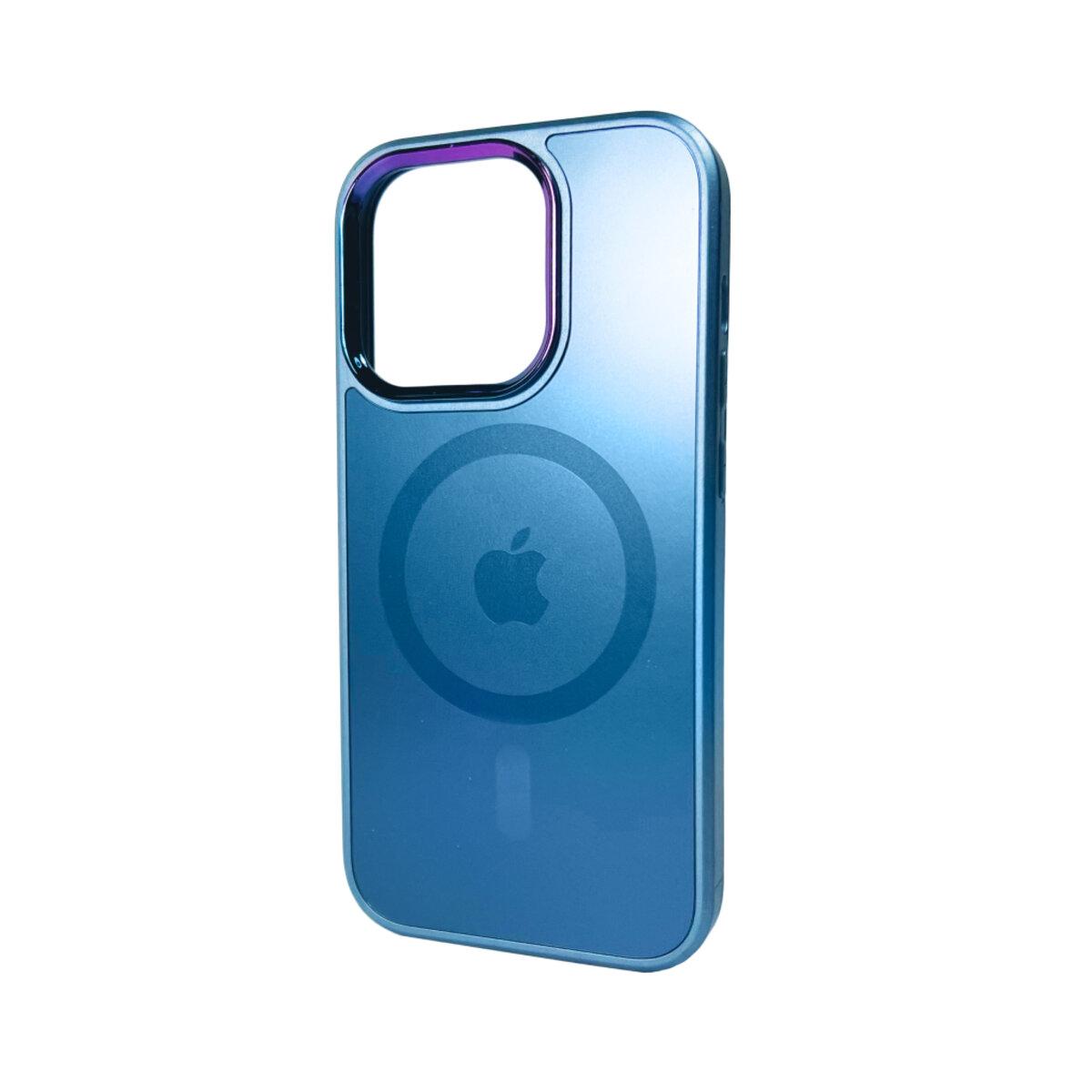 Чохол для смартфона AG Glass Sapphire MagSafe Logo for Apple iPhone 14 Pro Blue, стильний скляний чохол, преміальні матеріали, фото 1
