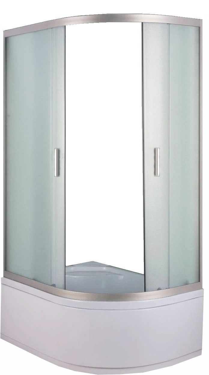 Душова кабіна 120х80х195 см Ko&Po 117L асиметрична ліва глибокий піддон матове скло розсувні двері, фото 1