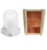 Светильник для бани LINDNER Lisilux + Ограждение для светильника PRO 350х280 мм с гималайской PP, код: 7546129