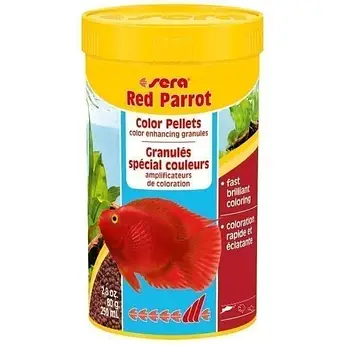 Корм для посилення забарвлення червоних папуг Sera Red Parrot гранули 250 мл 80 г