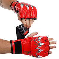 Перчатки для смешанных единоборств MMA Zelart BO-3207 размер L цвет красный dl