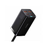 Мережевий зарядний пристрій Baseus GaN3 Pro Desktop Fast Charger 2U+2C 100W EU Black, 4 порти, швидка зарядка, фото 2