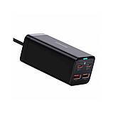 Мережевий зарядний пристрій Baseus GaN3 Pro Desktop Fast Charger 2U+2C 100W EU Black, 4 порти, швидка зарядка, фото 3