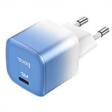 Мережевий зарядний пристрій HOCO C101A single port PD20W charger Ice Blue, 20W, USB-C, швидка зарядка, фото 2