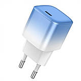 Мережевий зарядний пристрій HOCO C101A single port PD20W charger Ice Blue, 20W, USB-C, швидка зарядка, фото 3