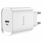 Мережевий зарядний пристрій HOCO N14 Smart Charging single port PD20W charger White, Type-C, 20W, фото 4