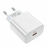 Мережевий зарядний пристрій HOCO C76A Plus Speed source PD20W charger White з QC3.0, 20W, USB-портом, фото 2