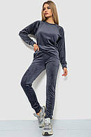 Спорт костюм жіночий велюровий, колір темно-сірий, 102R272