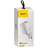 Мережевий зарядний пристрій Baseus Home Charger 1USB QC3.0 12V/2A White, легкий адаптер для швидкої зарядки, фото 2